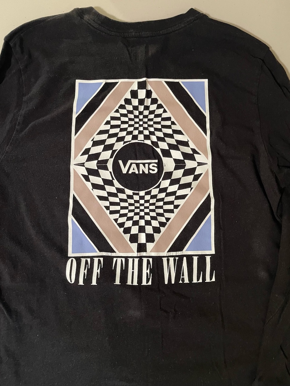Vans Off The Wall long sleeved optical checkerboard logo tee size XL
